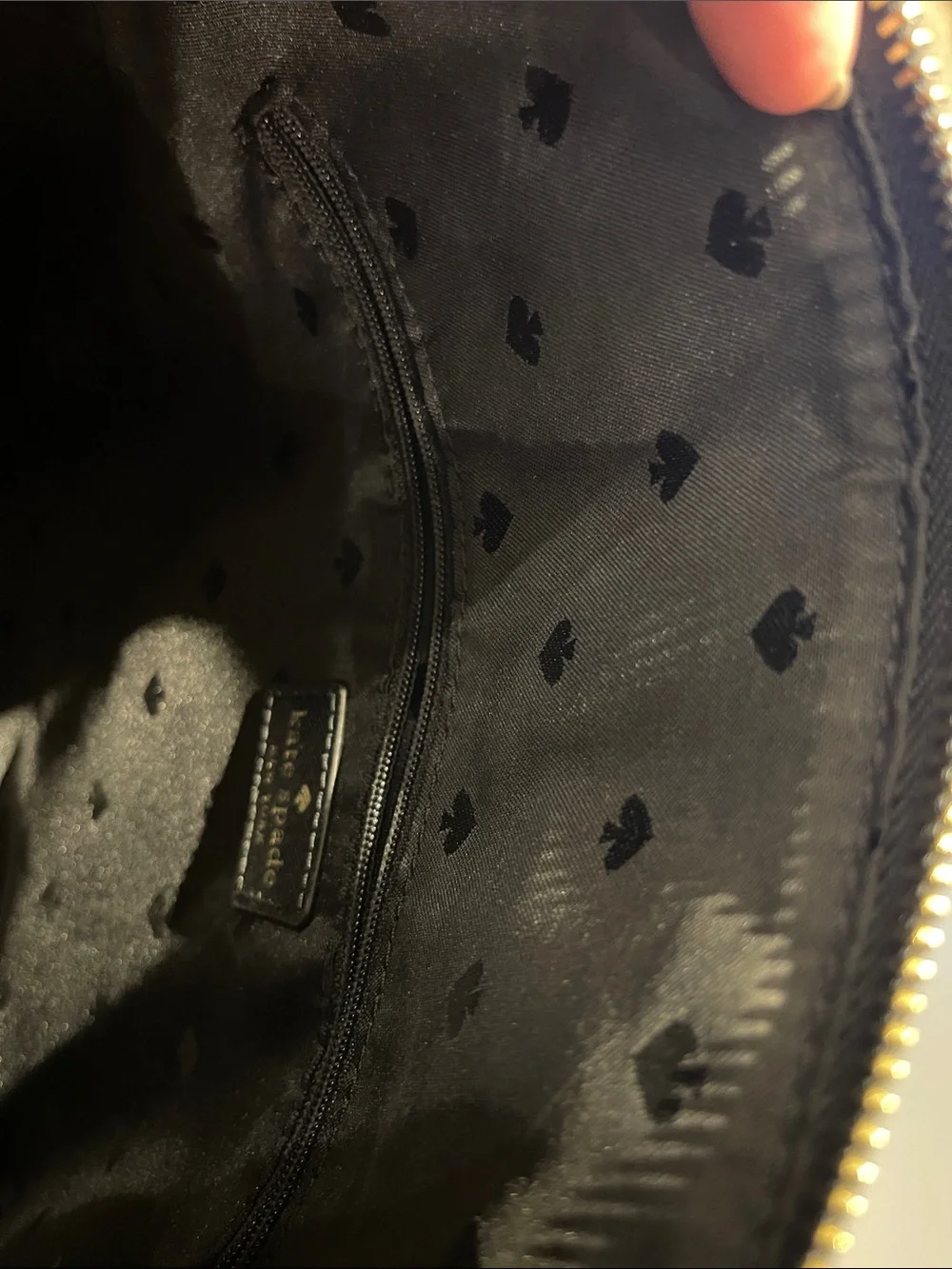 kate spade Black Satchel with Cream Bow Trim